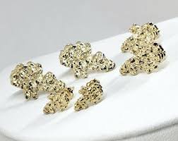 10k real gold yellow nug stud earring uni men la s. Nugget Earring Etsy