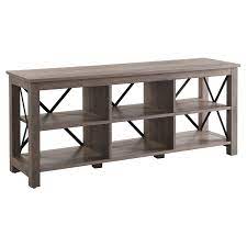Check spelling or type a new query. Henn Hart 58 Open Back Tv Stand In Gray Oak Wood With Metal Black Accents Tv0397
