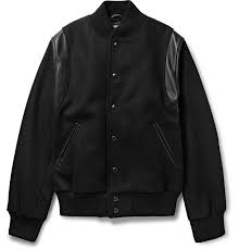 Black Hayes Leather Panelled Melton Virgin Wool Blend Bomber Jacket Golden Bear Varsity Jacket Men Jackets Bear Jacket