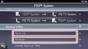 Backing Up And Restoring Files On Your System Using A Ps3 System Playstation Tv User S Guide