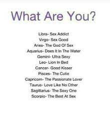 Just like gemini guys, sag guys are notoriously flakey. What Are You Libra Sex Addict Virgo Sex Good Aries The God Of Sex Aquarius Does I In The Water Gemini Ultra Sexy Leo Lion In Bed Cancer Good Kisser Pisces The