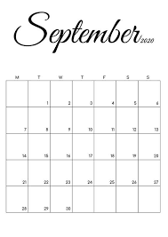 Black And White Calendar 2020 September 2019 2020 Calendar Printable Dated Calendar Printable Etsy Calendar Printables Printable Planner Small Business Planner