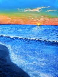 Ocean Sunset Painting Acrylic Painting Inspired