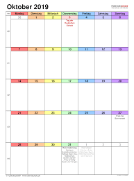 Siehe hier online kalender 2019. Kalender Oktober 2019 Als Pdf Vorlagen