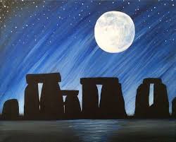 Stonehenge By Moonlight At Satisfaction Restaurant Paint Nite Events In 2019 Painting Art Summer Painting
