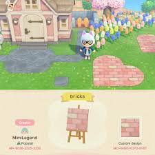 Made A Brick Design Inspired By The Pink House Lay It On Top Of Dark Dirt For Best Color Match In 2020 Animal Crossing Animal Crossing Villagers Animal Crossing Game