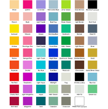 Clothing Colour Chart Bobbleworld