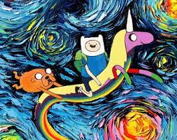 Adventure Time Art Etsy Starry Night Adventure Art Starry Night Van Gogh