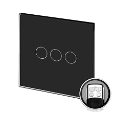 Sit back, relax, and cue the lights with caseta wireless. Crystal Pg Touch Remote Light Switch 3 Gang Black Retrotouch Designer Light Switches Plug Sockets