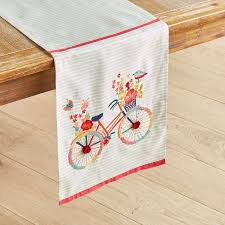 Floral Bicycle 108 Embroidered Table Runner Pier 1 Imports Embroidered Table Runner Crochet Table Runner Table Runners