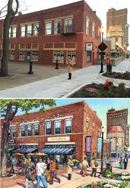 Before Photo After Rendering Charrette Drawing For Cmap Aurora Illinois Streetscape Architecture Drawing Architecture House Styles