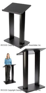 Workshop Series Podium For Floor With Double Column Design Mdf And Aluminum Black Podium Design Lecterns Podium