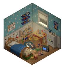 Toystory Andy S Room Isometric Lowpoly 3d Toy Story Room Bedroom Toys Toy Story Bedroom