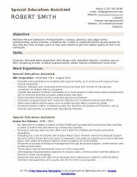 Special Education Assistant Resume Samples Qwikresume