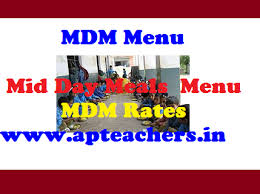 mdm menu mid day meals scheme menu day wise in schools