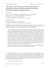 Learn these words 26 words 0 ignored ready to learn ready to review. Pdf May Their Limbs Melt Just As This Lead Shall Melt Sympathetic Magic And Similia Similibus Formulae In Greek And Latin Curse Tablets Part 1