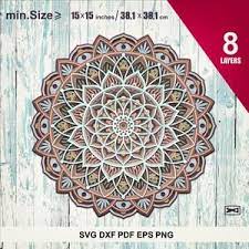 3d Mandala Svg Dxf Pdf Eps Cnc Multilayer Template Wall Art Etsy In 2021 3d Mandala Svg 3d Mandala Shark Wall Art