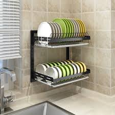 Stainless steel kitchen rack ukzn logo black. Stainless Steel Kitchen Shelf Wall Hanging Black Dish Rack Knife Chopsticks Drain Rack No Punching Airing Bowl Kitchen Organizer Racks Holders Aliexpress