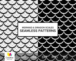 Mermaid And Dragon Scales Svg Bundle Creative Vector Studio