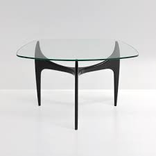 The hana coffee table by peter harrison joins squares of solid walnut with industrial aluminum brackets. Glass And Wood Coffee Table By Jos De Mey For Luxus 1950s For Sale At Pamono