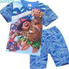 2017 Nueva Venta Al Por Menor Verano Del Bebe Pijamas Vaiana Moana Ternos Pijamas Pijamas De Los Ninos Ninas De Dibuj Girls Tshirts Kids Outfits Girls Pajamas