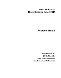 We would like to show you a description here but the site won't allow us. Chief Architect Home Designer Suite 2012 Reference Manual Chief Architect Inc Manualzz