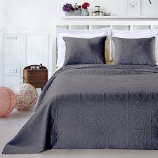 Decoking 12758 Tagesdecke 220 X 240 Cm Graphit Stahl Mit 2 Kissenbezugen 50x60 Cm Bettuberwurf Pflanzen Pflegeleicht Elodie Bettuberwurf Tagesdecke Kissenbezug