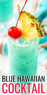 Blue Hawaiian Cocktail Is A Tropical Drink Recipe Made With Rum Blue Curacao Coconut Cream And Pin Tropical Drink Recipes Rum Drinks Recipes Hawaiian Drinks