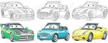Select from 35970 printable coloring pages of cartoons, animals, nature, bible and many more. Cartoon Cars Coloring Pages For Kids Colorful Clipart Characters Royalty Free Cliparts Vectors And Stock Illustration Image 148049431
