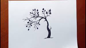 Put a rectangle at the bottom, just barely overlapping the lower edge as seen. How To Draw Tree Silhouette Step By Step How To Sketch Draw Trees Easy Way To Draw A Tree 2020 Youtube