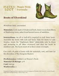 Boots Of Elvenkind Crafting Magic Items Formula D D 5e Magic Item Dnd Inspiration Dnd Crafts