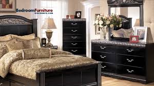 Signature design ashley catalina 4 piece king size bedroom set. Ashley Constellations 4 Piece Poster Bedroom Set In Black Youtube