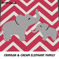 This printable easy elephant cross stitch will make you smile. Chevron Mom And Baby Elephant Baby Animals Crimson And Cream Crochet G Acrylic Stew