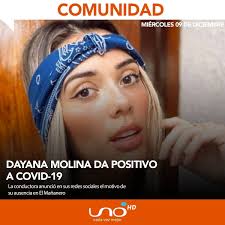 La bella presentadora de El Mañanero, Dayana Molina, dio positivo al  coronavirus, así lo anunció en su cuenta de Instagram. Más información:  https://bit.ly/37IDVPq #RedUnoDigital #RedUnoDeBolivia