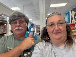 Visiting the stitchery shop