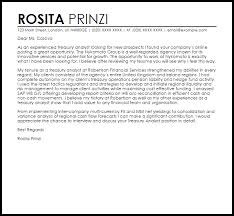 Treasury Analyst Cover Letter Sample Cover Letter Templates Examples