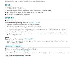 assistant professor resume sample