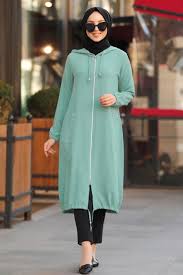 Neva Style Fermuarli Mint Tesettur Kap 10045mint Tesetturisland Com Modest Wear Coat Fashion