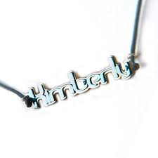 Custom Name Necklace Kimberly Titanium Name Necklace Blue Etsy Custom Word Necklace Word Necklace Custom Name Necklace