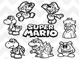 Super Mario Svg Mario Svg Luigi Svg Bowser Svg Princess Peach Svg Yoshi Svg Silhouet Super Mario Coloring Pages Mario Coloring Pages Super Coloring Pages
