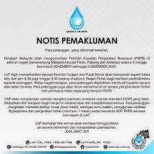 Majlis daerah tapah , perak alamat jabatan : Notis Pemakluman Waktu Operasi Lembaga Air Perak Admin Facebook