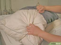 غسل وسائد الريش Wikihow