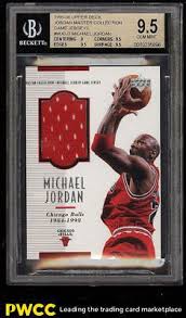 Michael jordan ud game jersey #3/23 facsimile autograph reprint. 1999 Upper Deck Mj Master Collection Michael Jordan Jersey Bgs 9 5 Gem Pwcc Bgs95 Sportscards Michael Jordan Michael Jordon Basketball Card