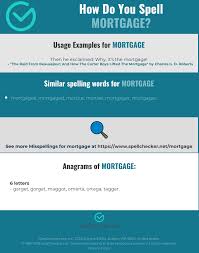 Correct Spelling For Mortgage Infographic Spellchecker Net