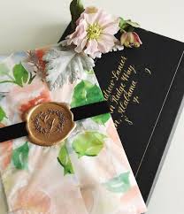 Greenville Sc Wedding Custom Tissue Paper Wax Seal And Velvet Ribbon Assembly And Mailed In A Box With C Custom Tissue Paper Creative Stationery Invitations