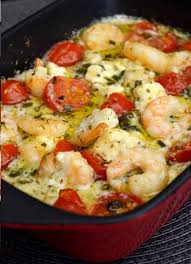 Recette Scampis A L Ail Feta Et Tomates Cerise Au Four 8buzz Recette Scampis Plat Principal Recette
