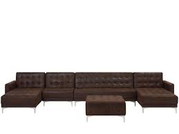 A wide variety of brown leather chair and ottoman options are available to you, such as home furniture, commercial furniture. 6 Seater U Shaped Modular Faux Leather Sofa With Ottoman Brown Aberdeen Furniture Lamps Accessories Up To 70 Off Avandeo Online Store