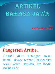 Materi bahasa jawa kelas 10. Artikel Bahasa Jawa
