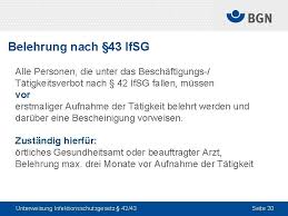 Unter umständen kann ein zusätzliches ärztliches zeugnis für die bescheinigung erforderlich werden. Infektionsschutzgesetz If Sg Ttigkeitsverbot Und Belehrungspflicht Im Lebensmittelbereich