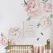 Simple Shapes Peony Flowers Wall Decal Flower Wall Decals Flower Wall Floral Wall Decals